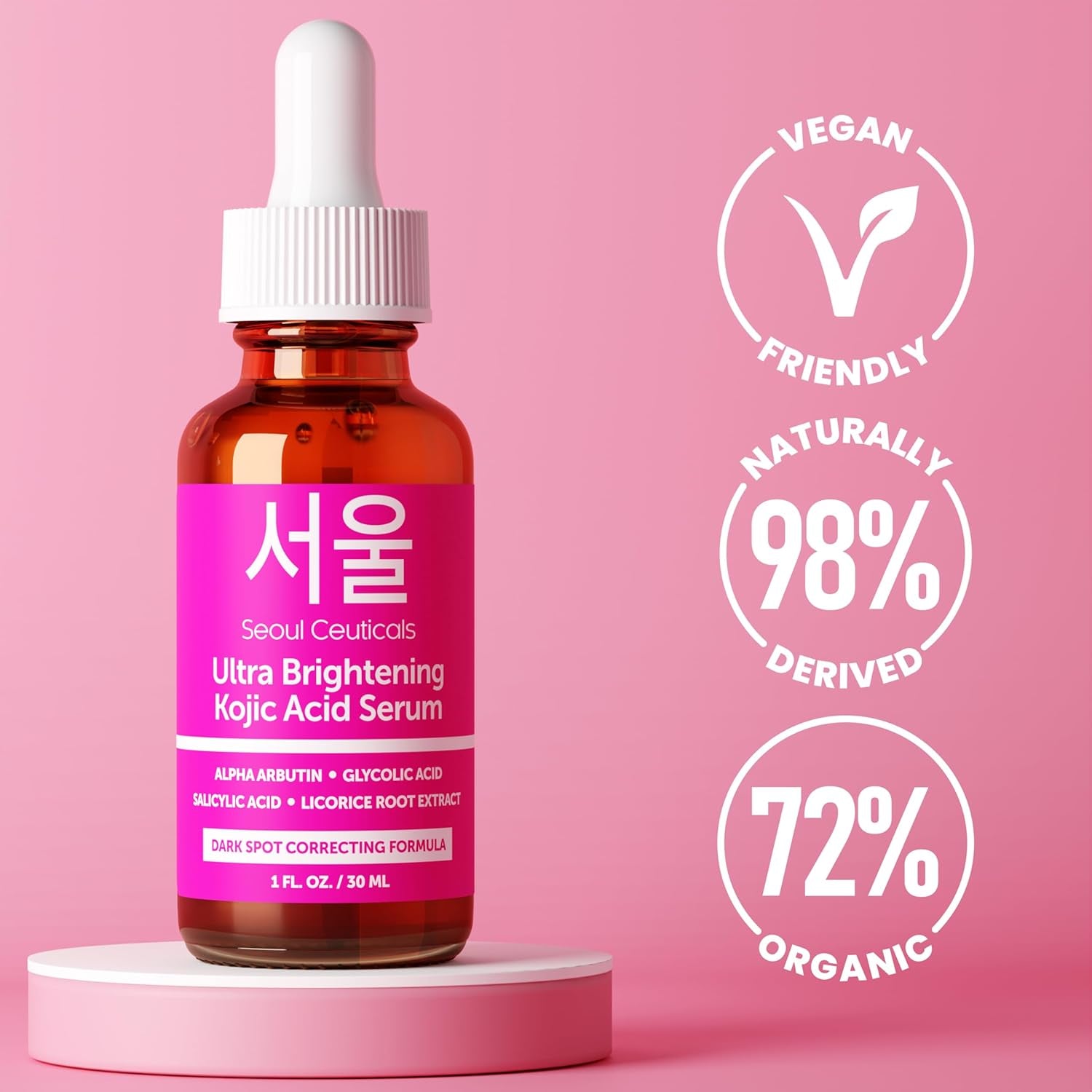 SeoulCeuticals Ultra Brightening Kojic Acid Serum – 30ml | Fade Dark Spots & Brighten Skin Tone