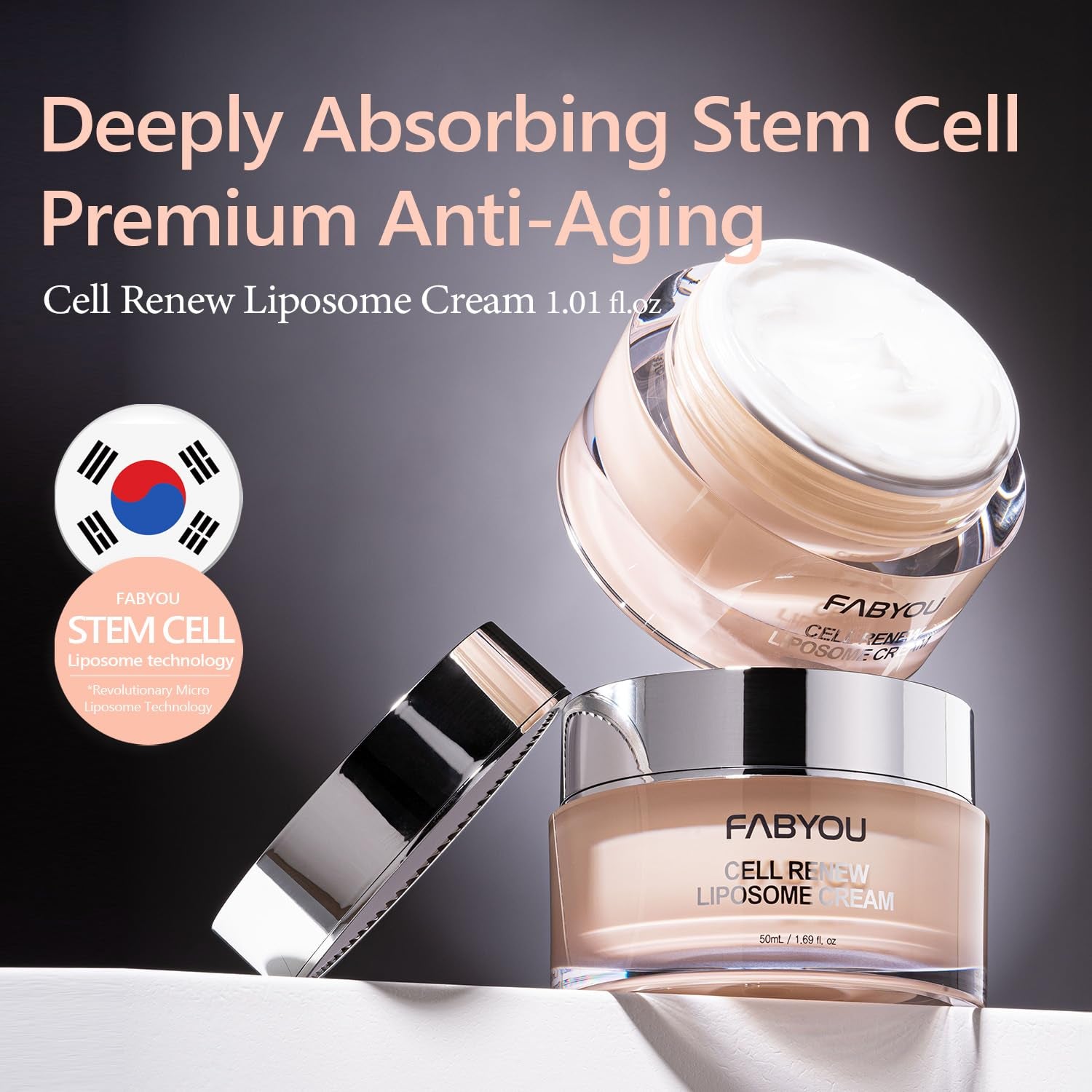 FABYOU Cell Renew Liposome Cream – 50ml | Advanced Korean Anti-Aging Moisturizer with 6GF & Liposome Technology