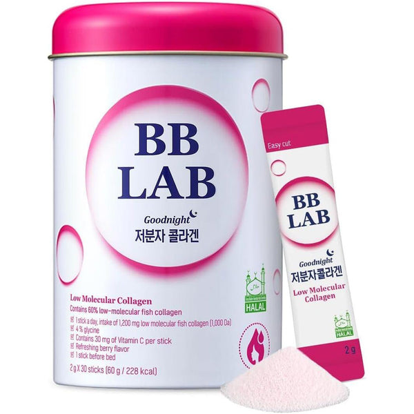 BB LAB Goodnight Low Molecular Collagen – 30 Sticks | Nighttime Skin Renewal with Halal-Certified Collagen