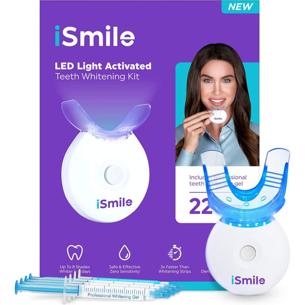 iSmile Whitening LED Light Activated Teeth Whitening Kit – 22 Treatments | Professional At-Home Dental Care