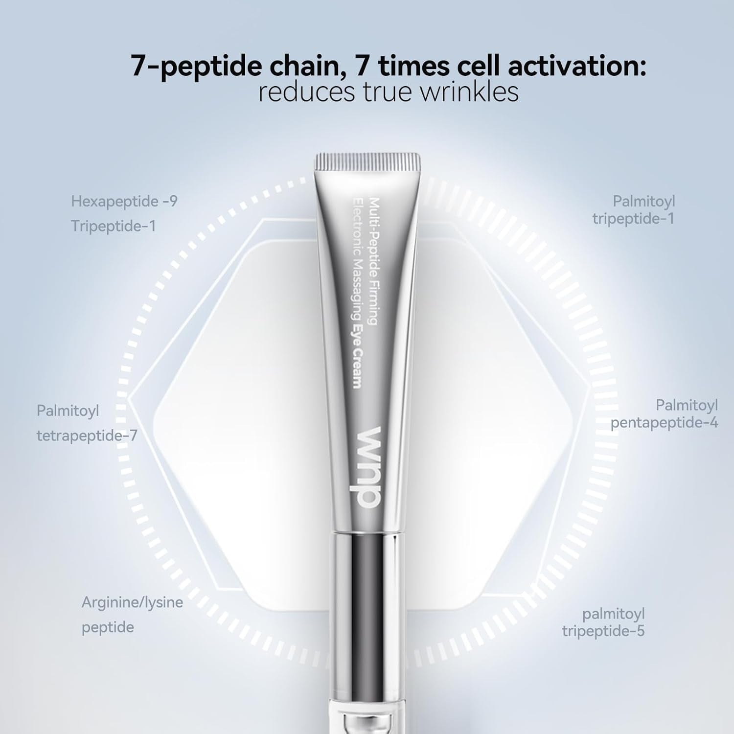 WNP Multi-Peptide Firming Electronic Massaging Eye Cream – 15g | Firms, Brightens & De-Puffs with Sonic Vibration