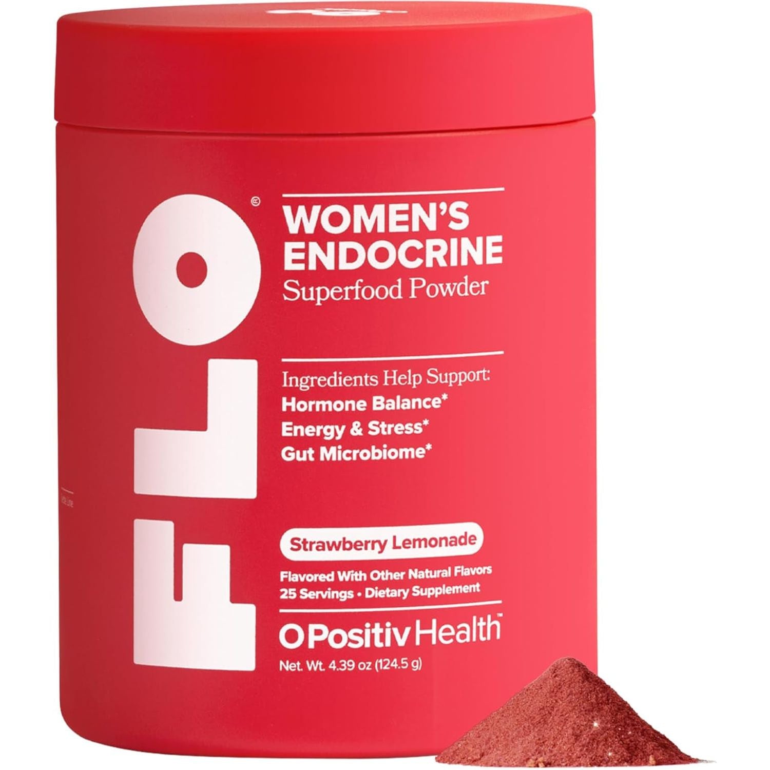 O Positiv FLO Women’s Endocrine Superfood Powder – 25 Servings | Daily Hormonal Balance & Stress Support with Rhodiola, DIM, Probiotics & Myo-Inositols