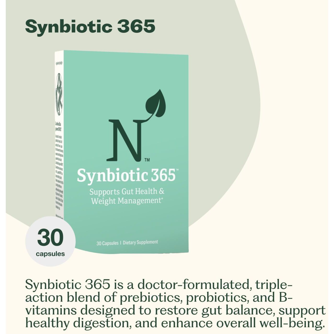 Nature M.D. Synbiotic 365 – 30 Capsules | Gut Health, Immunity & Weight Management Support