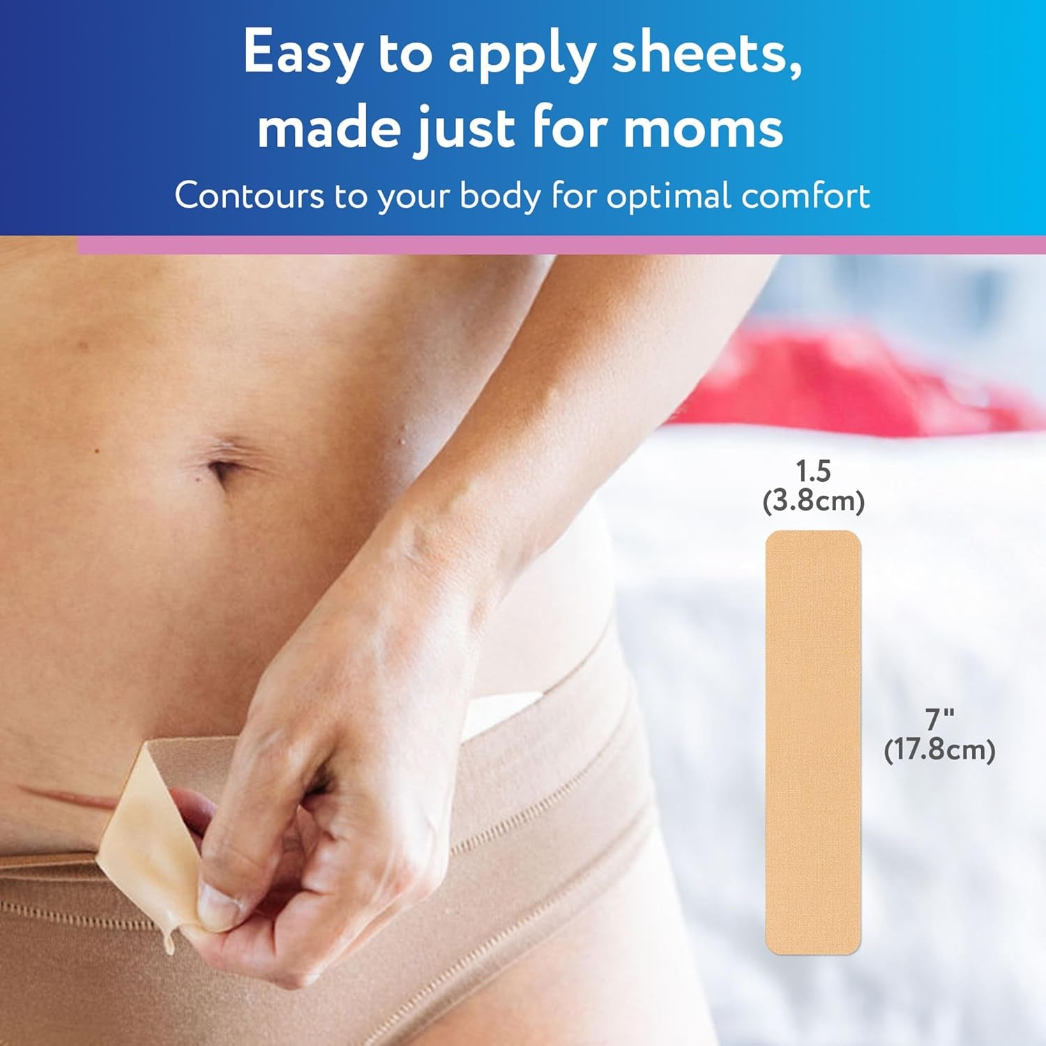 Advanced Silicone Scar Sheets for C-Section, Reusable Strips (1.5” X 7”) for Hypertrophic and Keloid Scars from C-Section & Other Surgeries, 4 Sheets