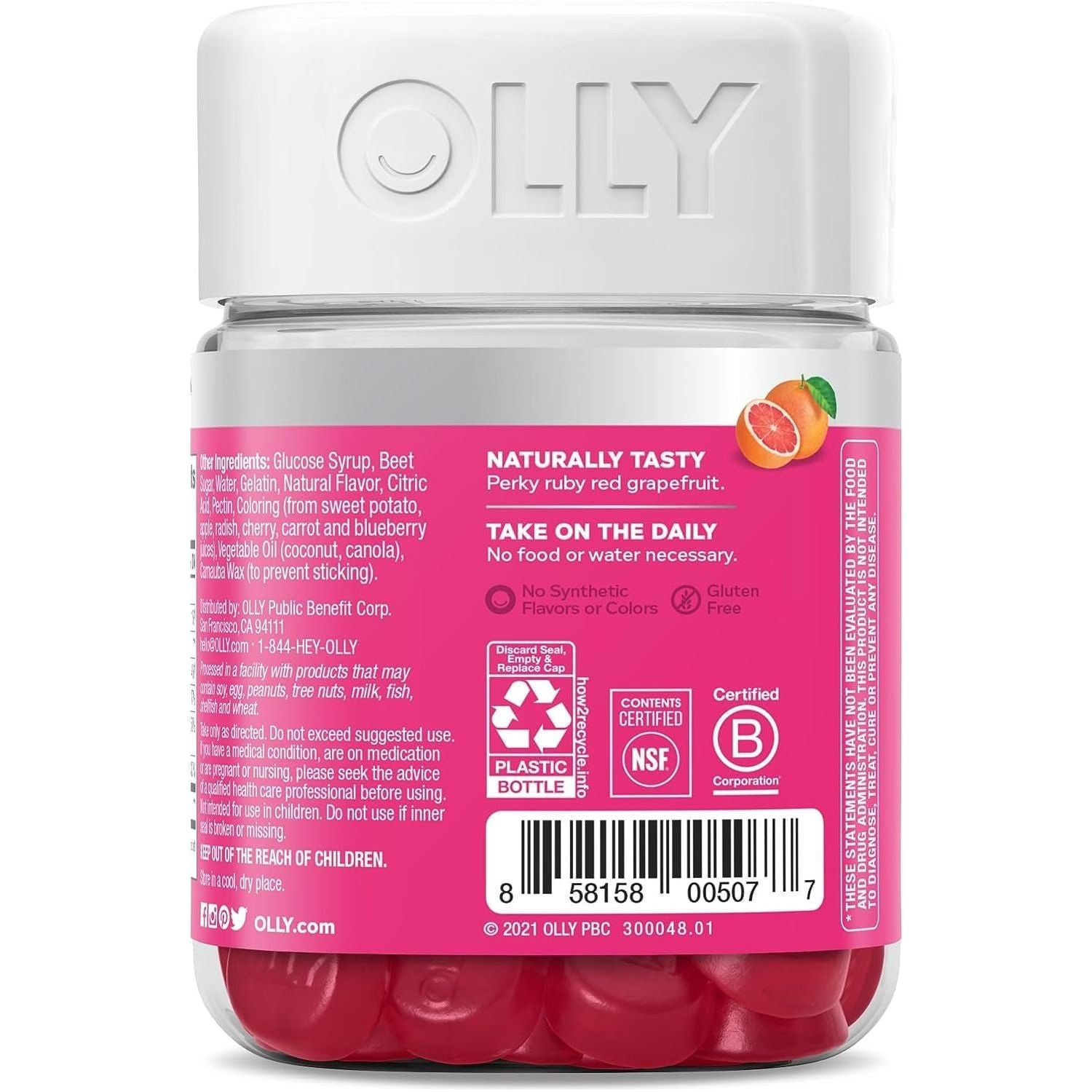 Undeniable Beauty Gummy, for Hair, Skin, Nails, Biotin, Vitamin C, Keratin, Chewable Supplement, Grapefruit, 30 Day Supply - 60 Count
