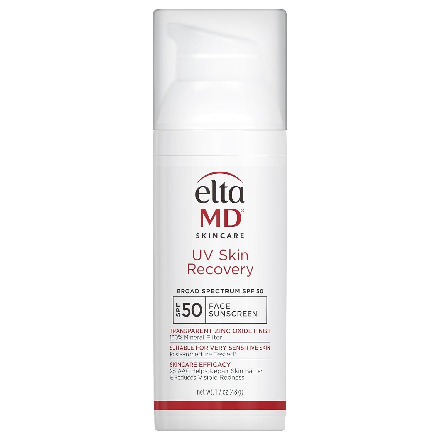 EltaMD UV Skin Recovery Face Sunscreen SPF 50 – 48g | Broad-Spectrum Protection for Sensitive, Stressed Skin