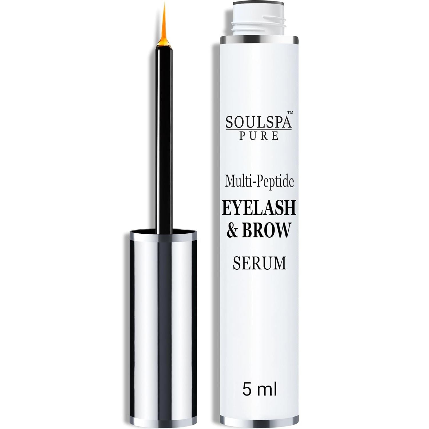 SOULSPA PURE Multi-Peptide Eyelash & Brow Serum – 5ml | Strengthens, Thickens & Nourishes