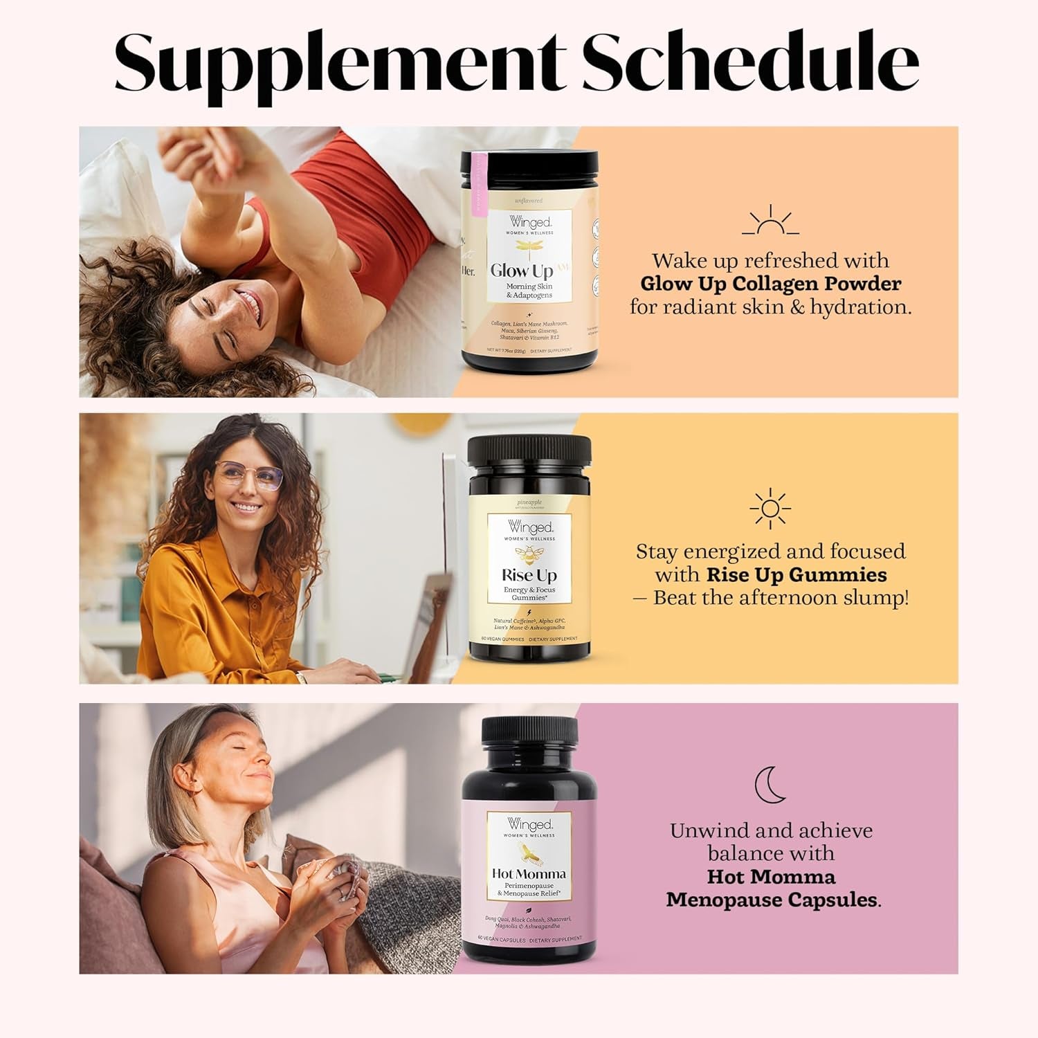 Winged Wellness Hot Momma Perimenopause & Menopause – 60 Vegan Capsules | Hormone-Free Relief for Hot Flashes, Mood & Sleep Support