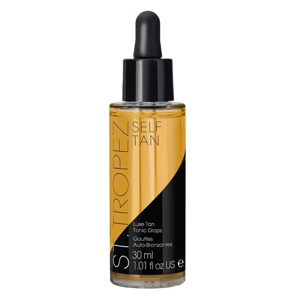 St. Tropez Self Tan Luxe Tan Tonic Glow Drops – 30ml | Customisable Radiant Face Tanner with Skincare Benefits