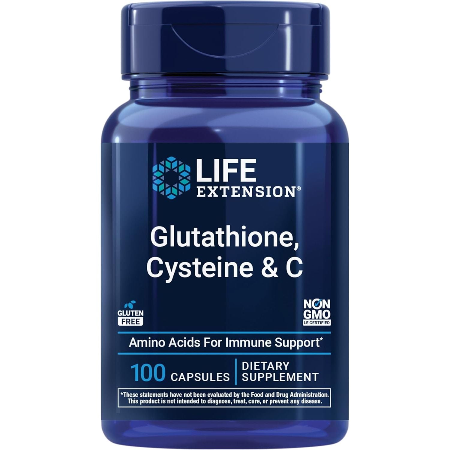 Glutathione, Cysteine & C, 500 Mg of Vitamin C, Powerful Antioxidant Supplement to Support Liver Health, Gluten-Free, Non-Gmo, 100 Capsules