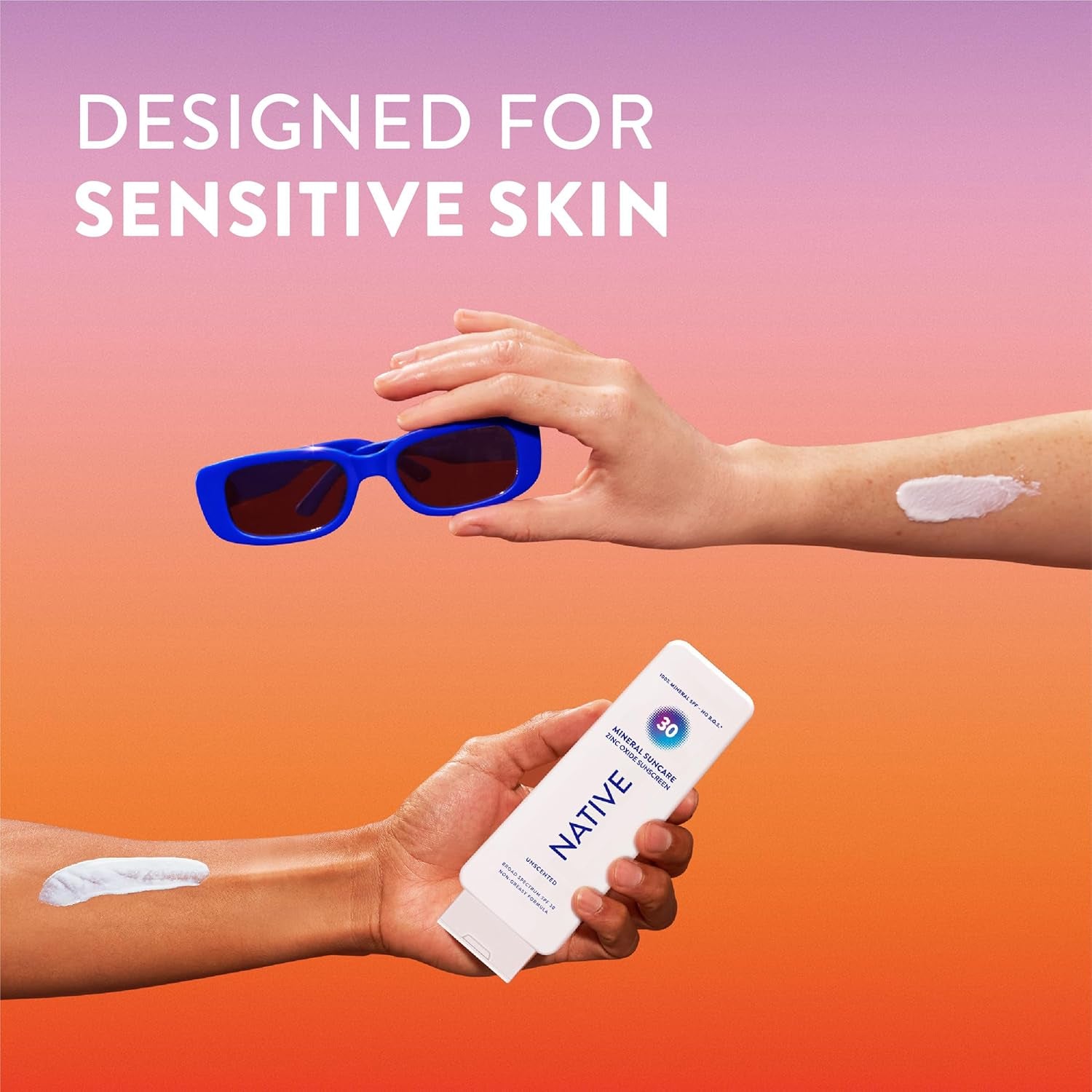 Sunscreen Lotion Unscented SPF 30, 100% Mineral SPF for Face & Body Broad Spectrum UVA UVB for Men & Women, Suitable for Sensitive Skin & Hawaii Compliant, Lightweight & No Residue, 7Oz