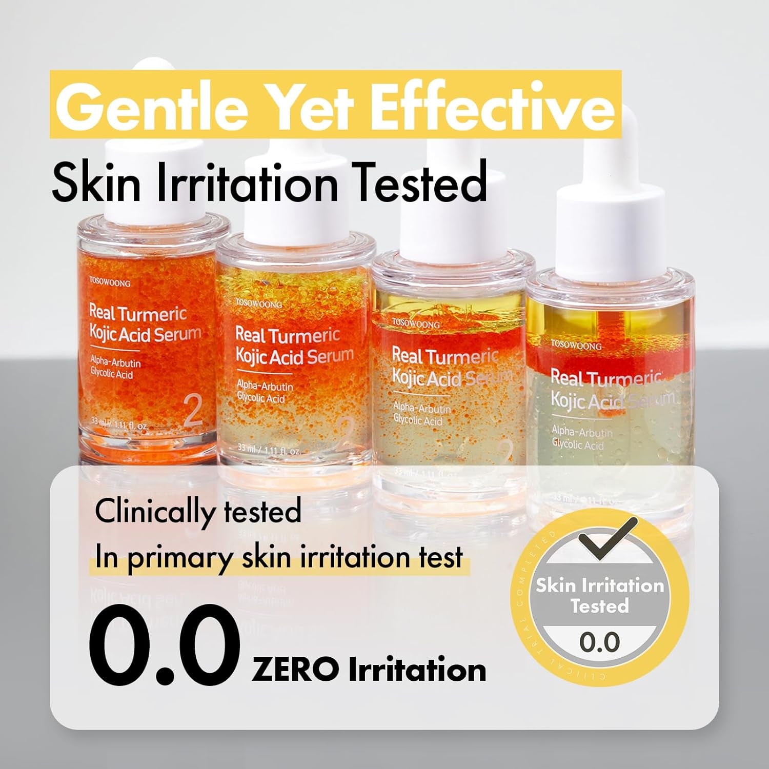 Real Turmeric Kojic Acid Serum, 7,000Ppm Kojic Acid, 1,500Ppm Turmeric, Alpha Arbutin, Astaxanthin, Glycolic Acid, Dark Spots, Freckle, Soothing, Calming, Korean Skin Care, 33Ml/1.11 Fl.Oz.