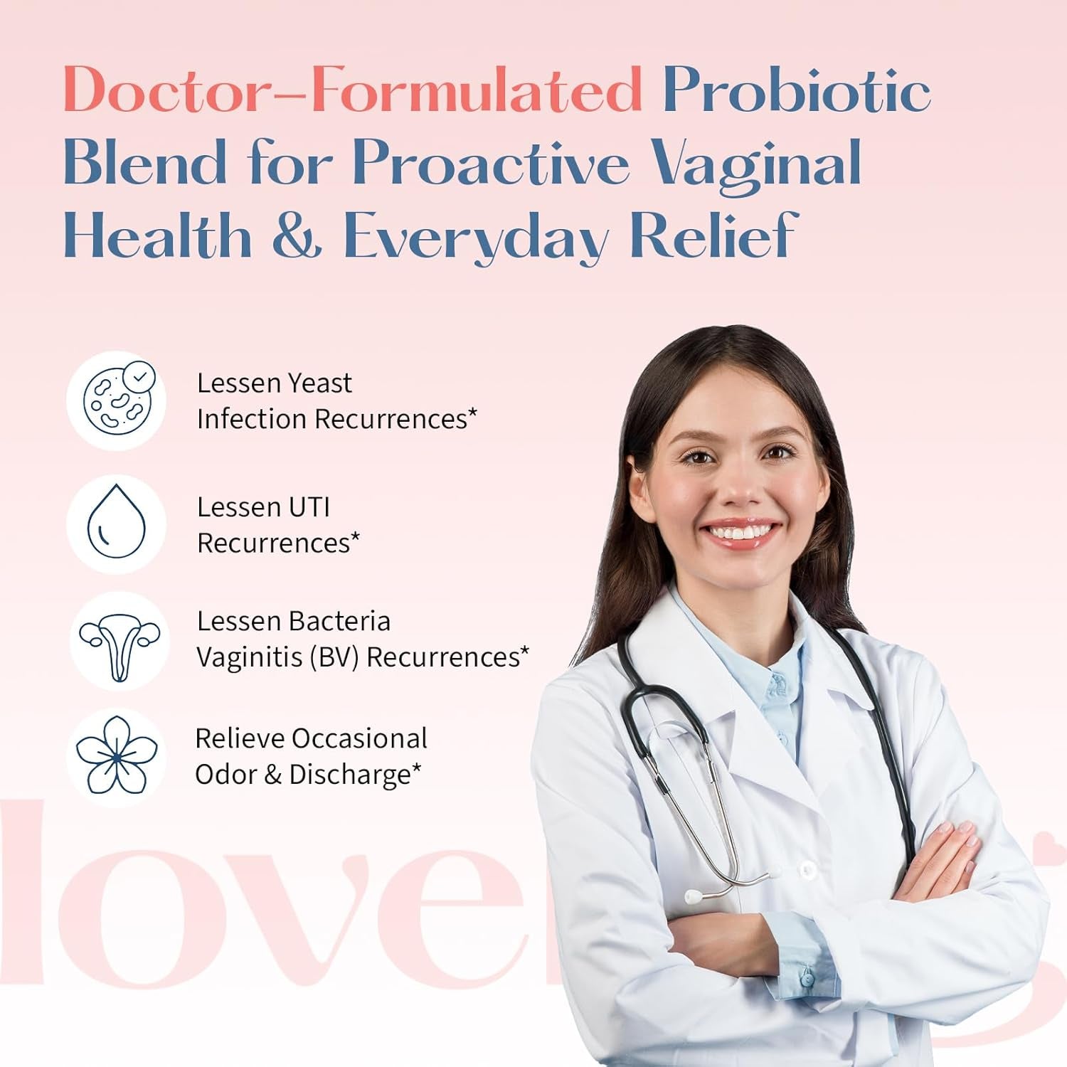 LoveBug Women's Health V-Best Complete Vaginal Probiotic – 60 Capsules | 90 Billion CFU, pH Balance, Yeast & UTI Support