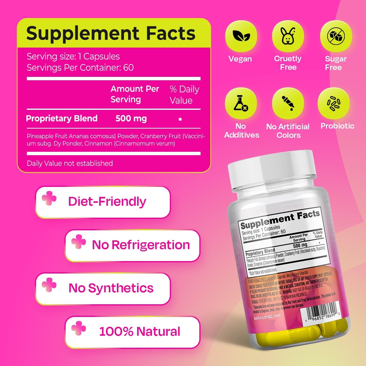 TASTE THE SWEET SPOT Taste Better – 60 Capsules | Daily Feminine Probiotic with Pineapple & Cranberry for Intimate Wellness & pH Balance