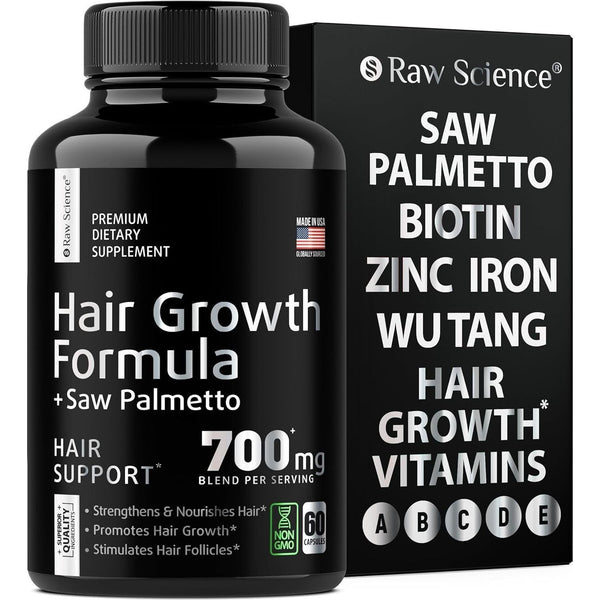 DHT Blocker Hair Growth Pills - Hair Growth Vitamins: Saw Palmetto for Men & Women with Iron, Stinging Nettle - Hair Supplements for Hair Growth & Regrow - Hair Loss Biotin Supplement - 60 Capsules