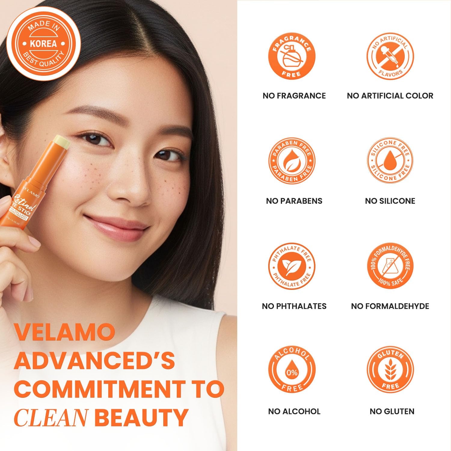 VELAMO ADVANCED Retinol Eye Stick – 10g | 8-in-1 Anti-Aging, Brightening & Firming Balm