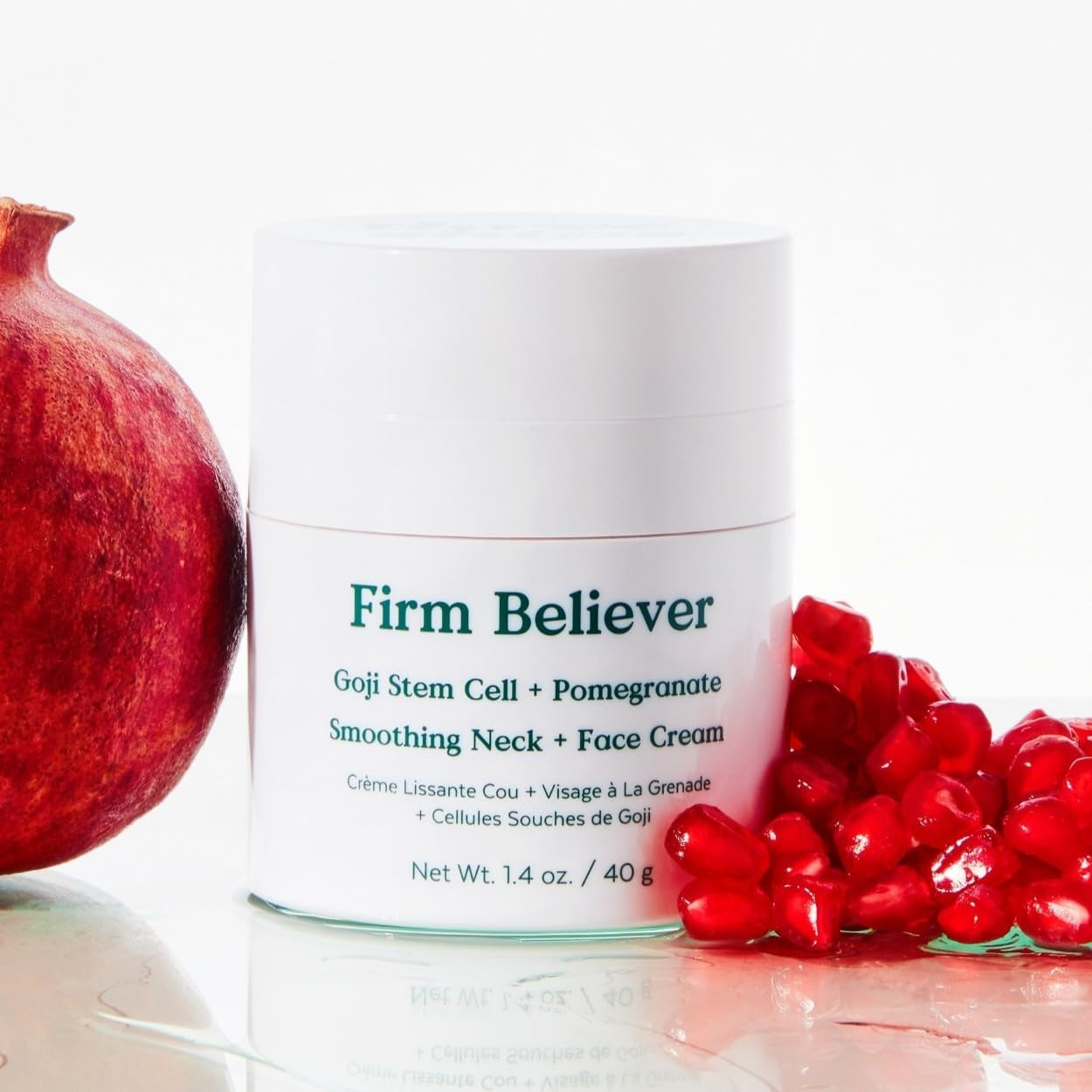 - Firm Believer Goji Stem Cell + Pomegranate Smoothing Neck + Face Cream | Moisturize, Smooth, Tone Skin | Cruelty-Free, Vegan, Paraben-Free, Sensitive Skin Safe (1.4 Oz | 40 G)