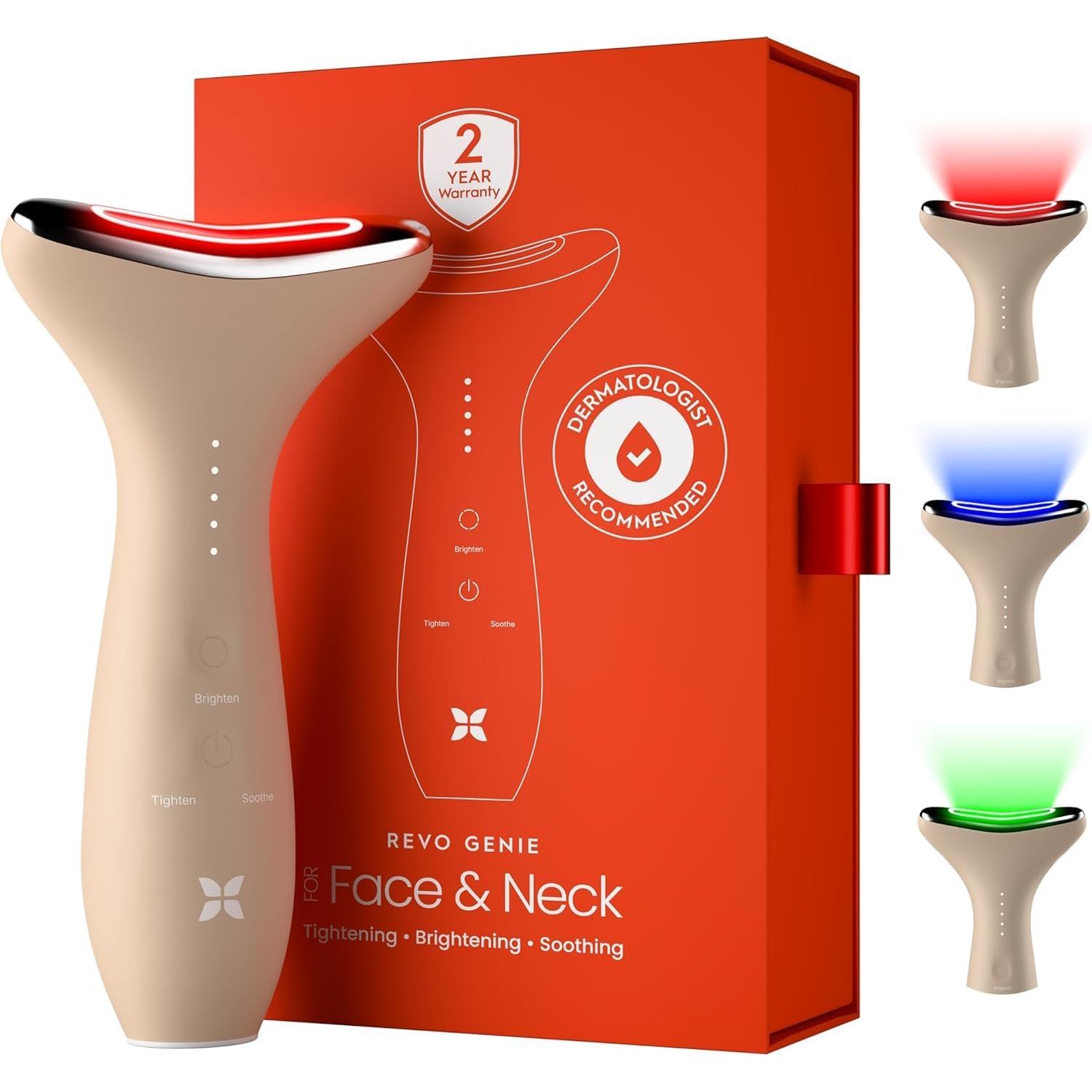 REVOMADIC REVO Genie | 3-In-1 Face & Neck Beauty Massager (Beige)