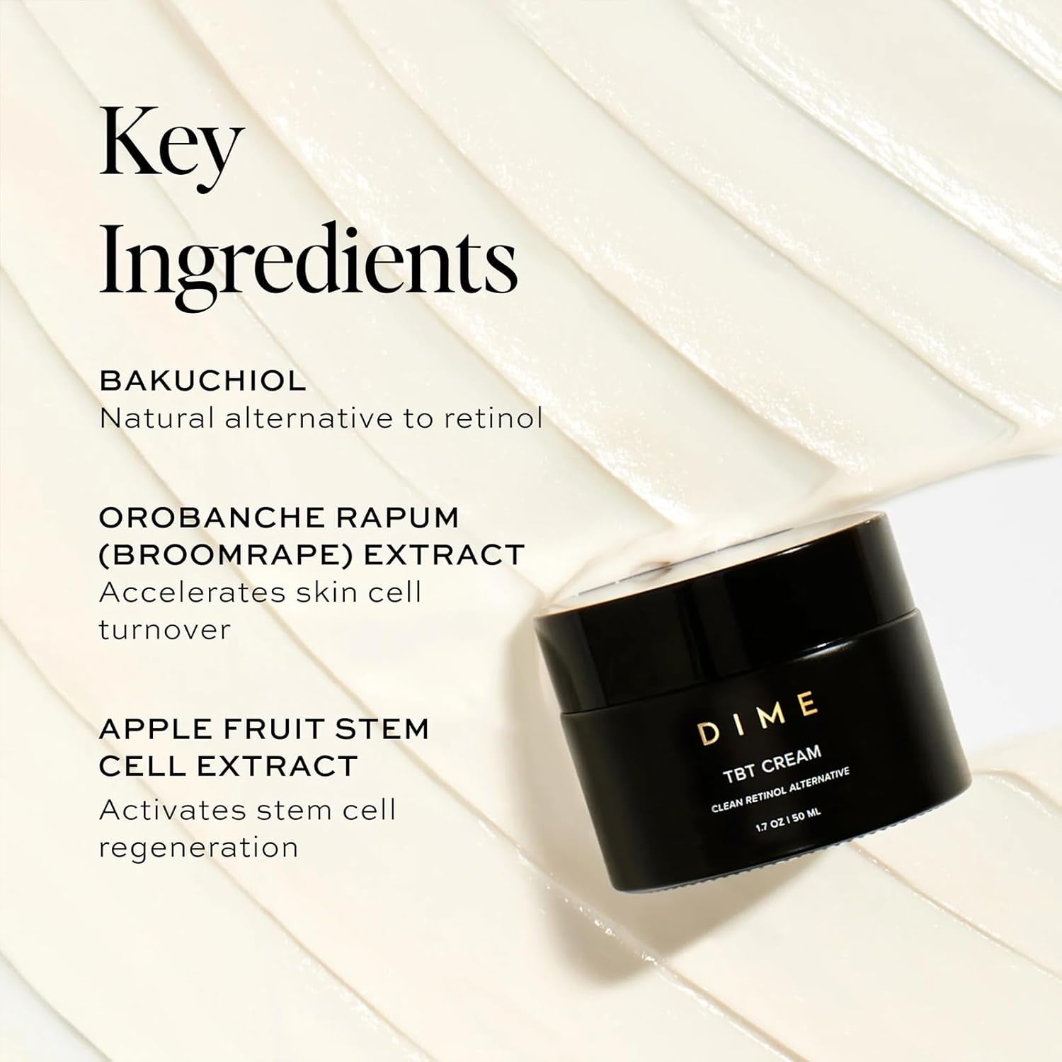 DIME TBT Cream – 50ml | Retinol Alternative Night Moisturizer for Firming & Anti-Aging
