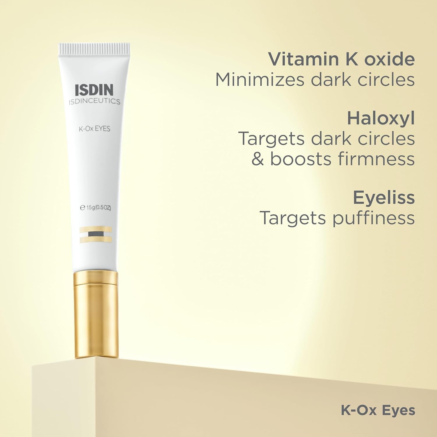 ISDIN K-Ox Eyes Cream – 15g | Dark Circle & Puffiness Corrector with Vitamin K-Oxide & Hyaluronic Acid