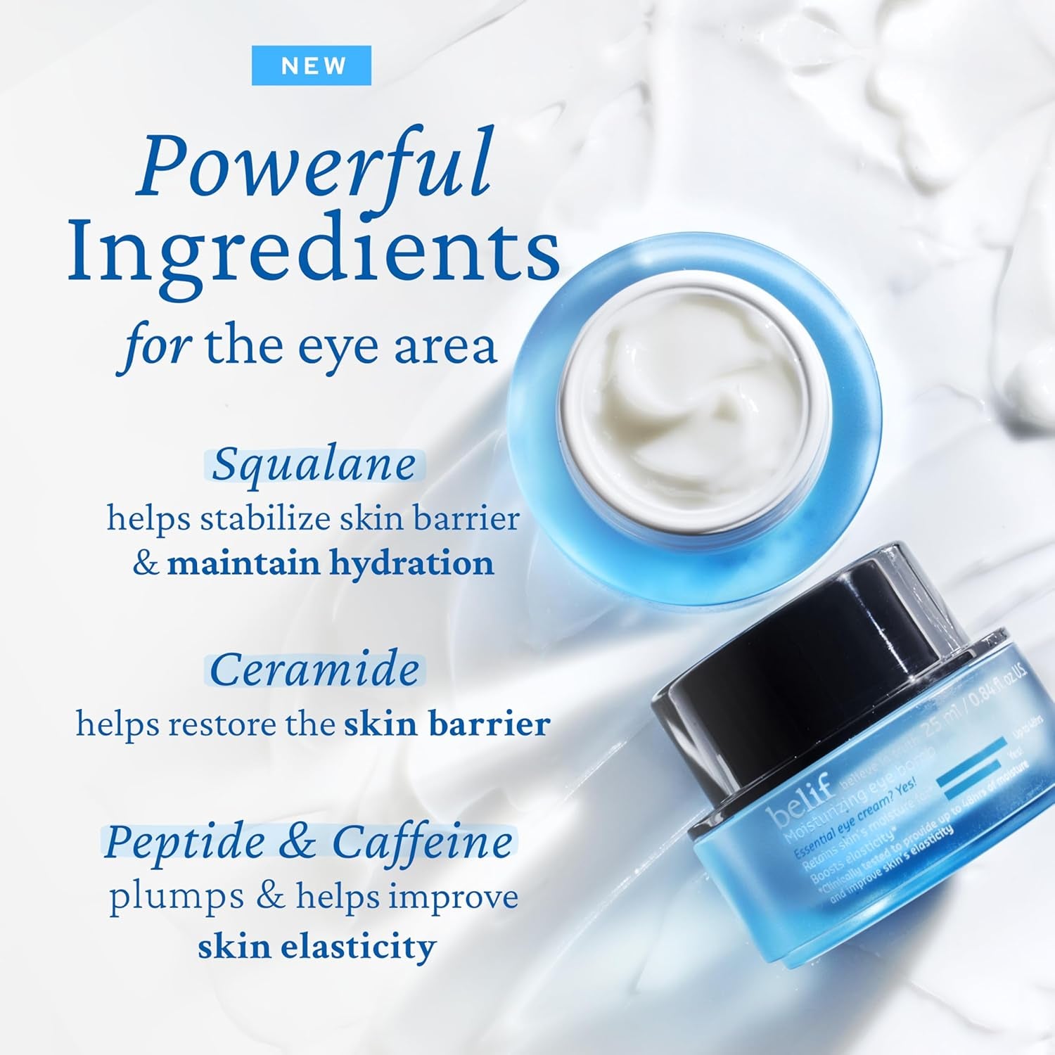 belif Moisturizing Eye Bomb – 25ml | 48-Hour Hydration & Firming Eye Cream with Peptides, Ceramide & Caffeine