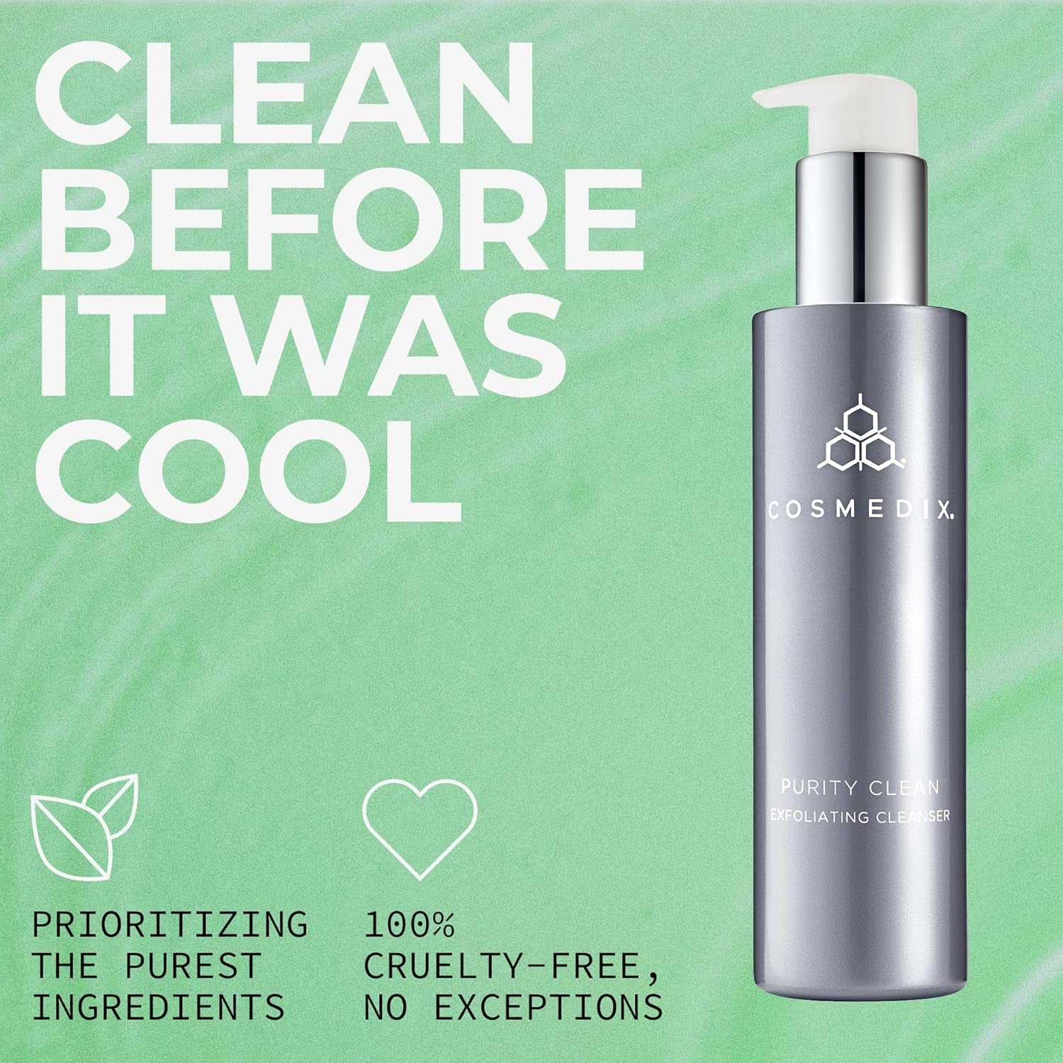 COSMEDIX Purity Clean Exfoliating Cleanser – 120ml | Gentle Exfoliation for Radiant, Smooth Skin