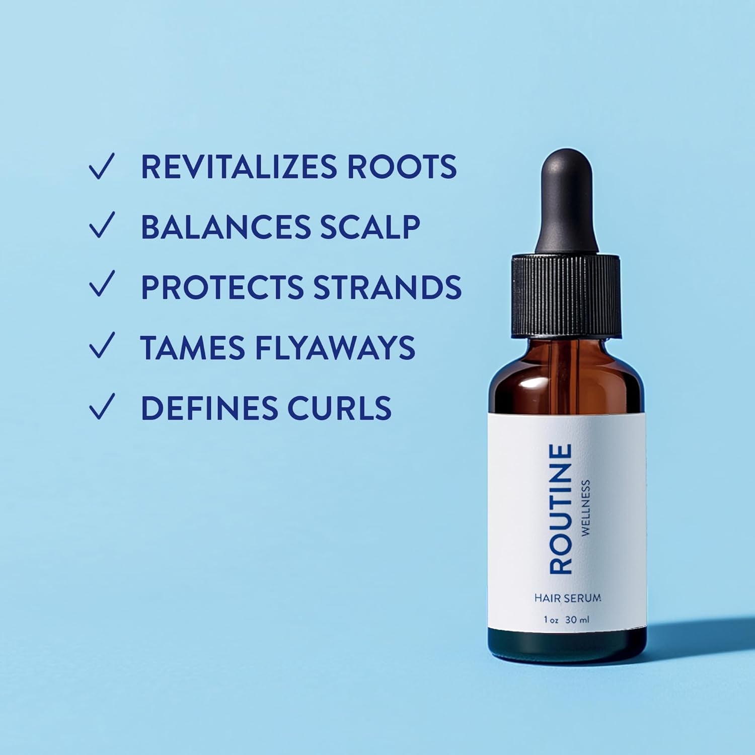 Routine Wellness Hair Serum – 30ml | Strengthens Thinning Hair & Nourishes Scalp | Rosemary, Argan & Tea Tree Oil