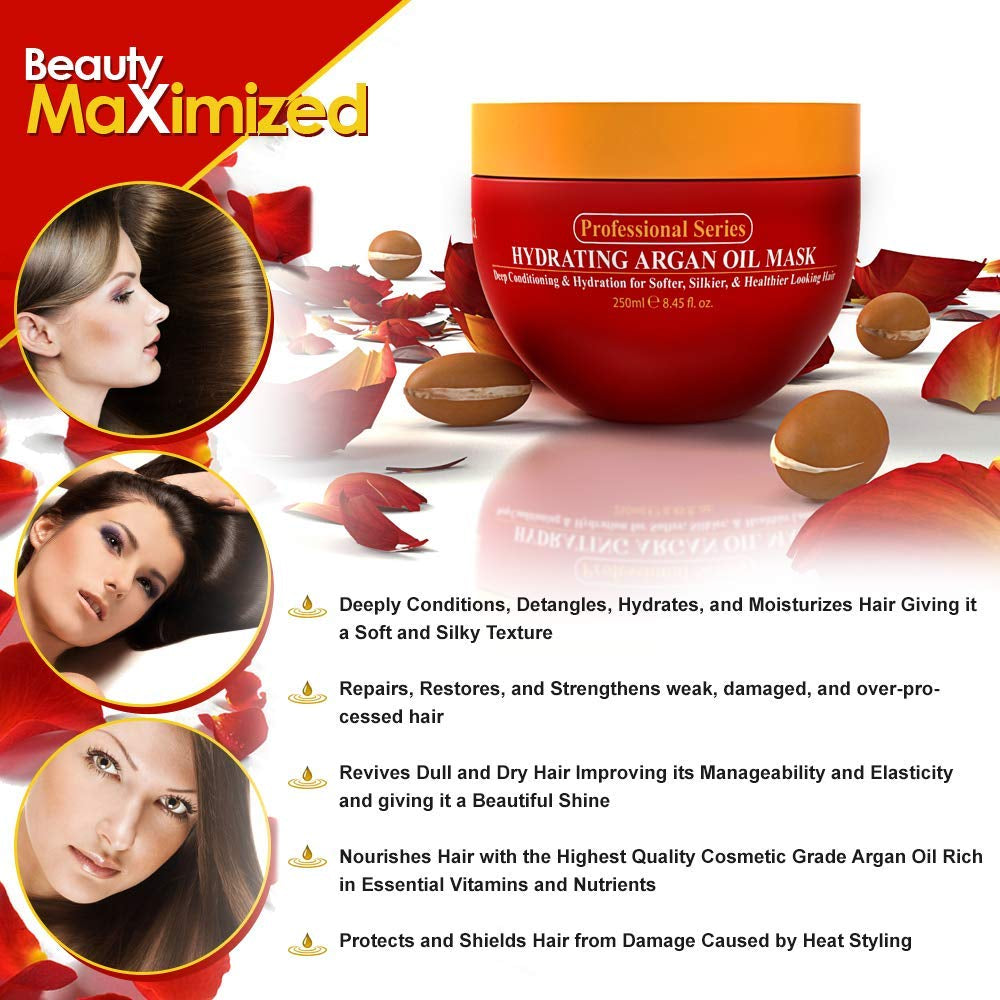 Arvazallia Hydrating Argan Oil Mask – 250ml | Deep Moisture & Repair for Dry, Damaged Hair