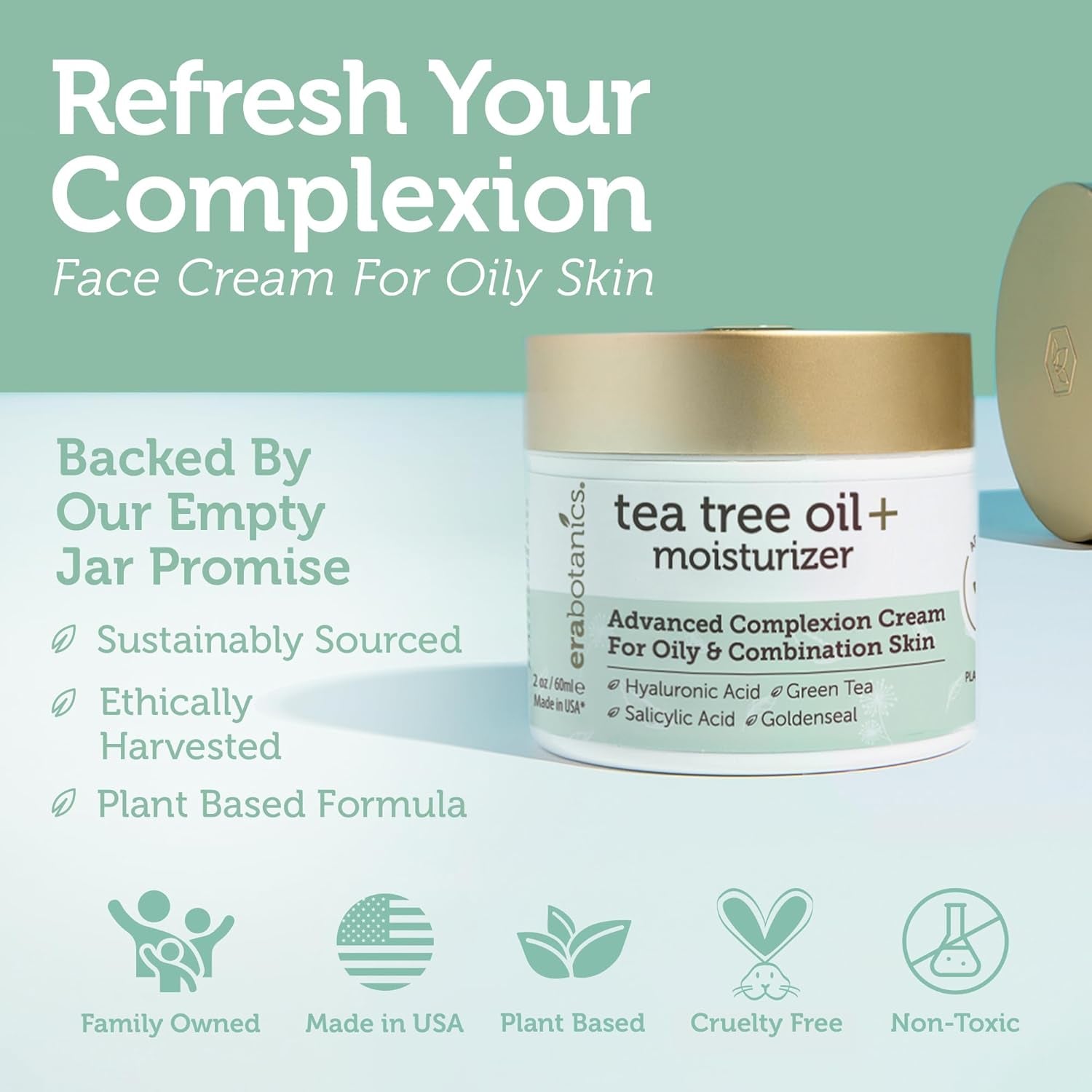 Era Organics Tea Tree Oil + Moisturizer – 60ml | Blemish Control & Oil Balancing Cream