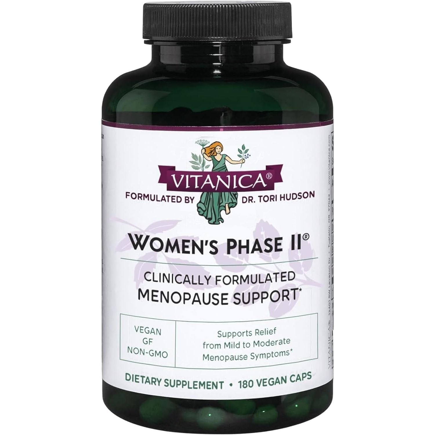 Vitanica Women's Phase II Menopause Support – 180 Capsules | Natural Hormone Balance & Symptom Relief
