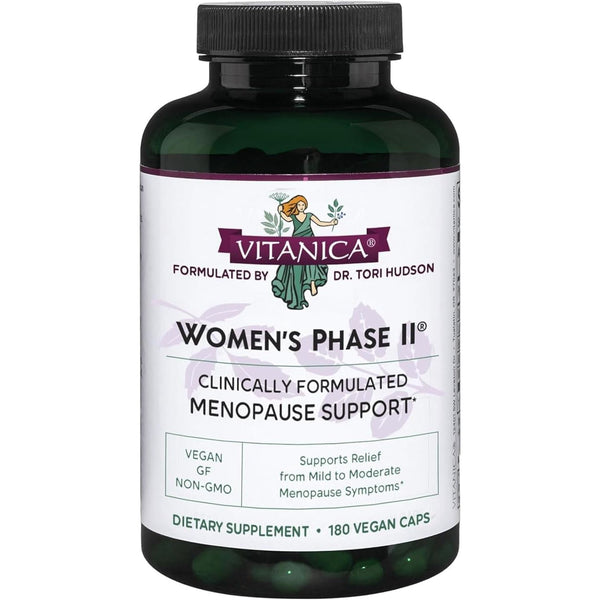 Vitanica Women's Phase II Menopause Support – 180 Capsules | Natural Hormone Balance & Symptom Relief