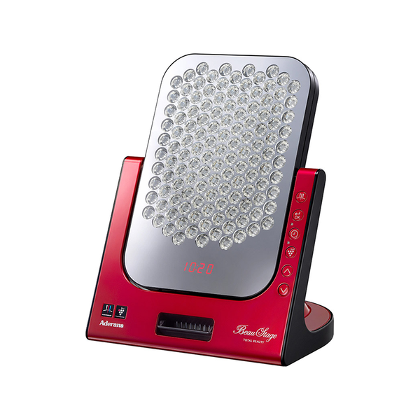 Aderans VIRUGA® LED Beauty Device – Pearl White / Italian Red | 4-Color LED Skin & Scalp Rejuvenation Panel
