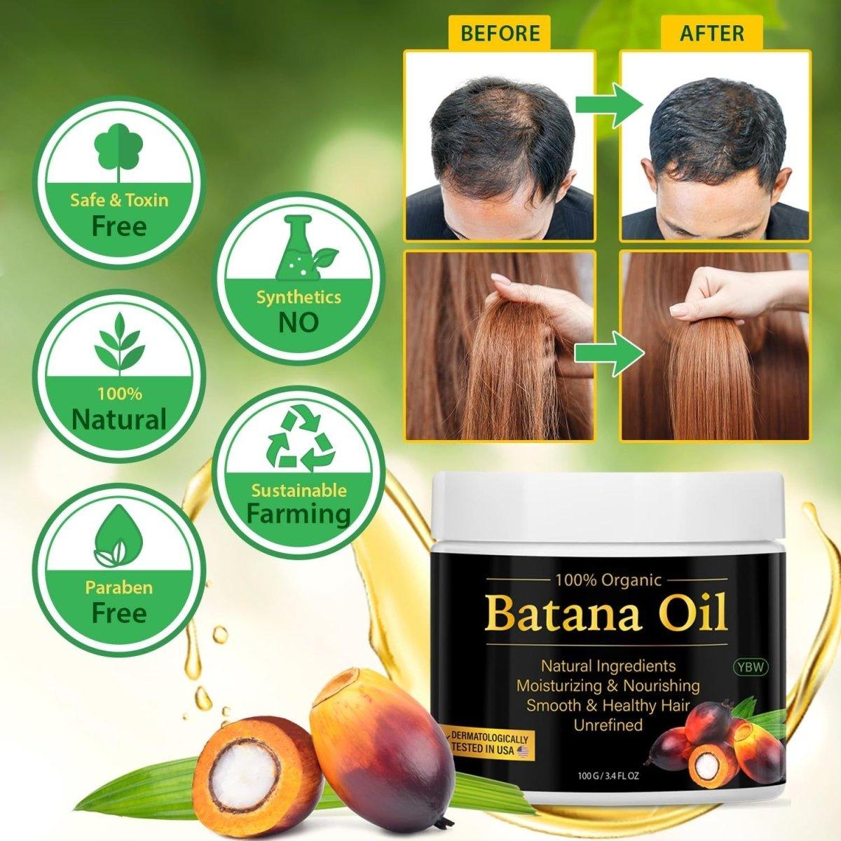 100% Natural Raw Batana Oil for Hair Growth - Dr. Sebi Hair Oil from Honduras, Prevent Hair Loss & Eliminate Split Ends for Men & Women - Glam Global UK