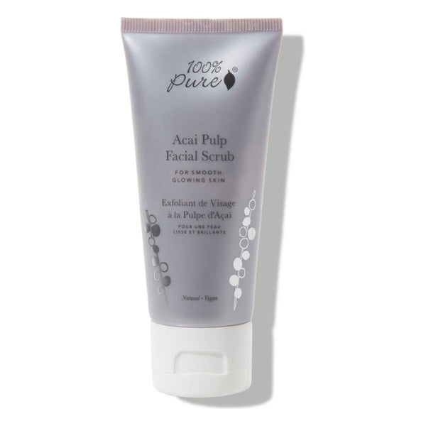 100% PURE Acai Pulp Facial Scrub - 59ml - Glam Global UK100% PURE