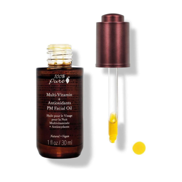 100% PURE Multi - Vitamin + Antioxidants PM Facial Oil - Glam Global UK100% PURE