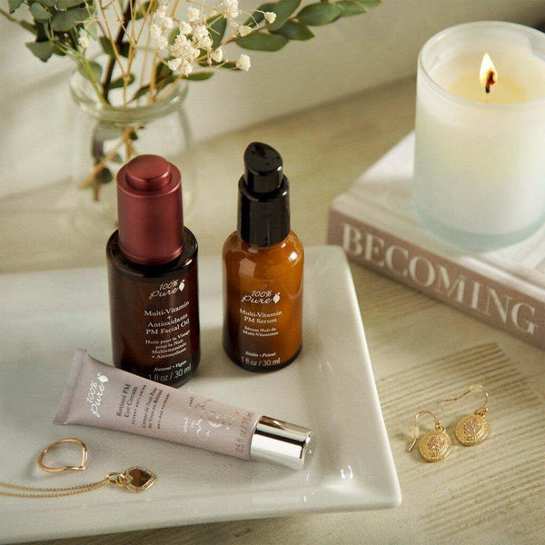 100% PURE Multi - Vitamin + Antioxidants PM Facial Oil - Glam Global UK100% PURE