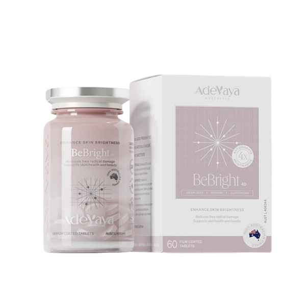 ADEVAYA BeBright 4D Enhance Skin Brightness – 60 Capsules | Advanced Skin Brightening & Moisture Locking Supplement