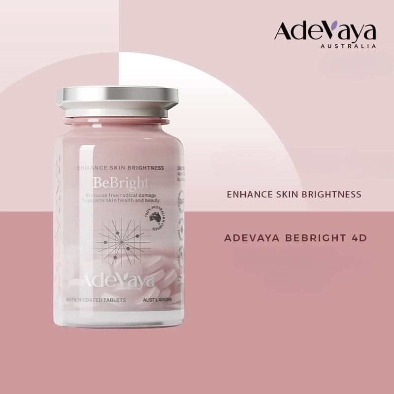 ADEVAYA BeBright 4D Enhance Skin Brightness – 60 Capsules | Advanced Skin Brightening & Moisture Locking Supplement