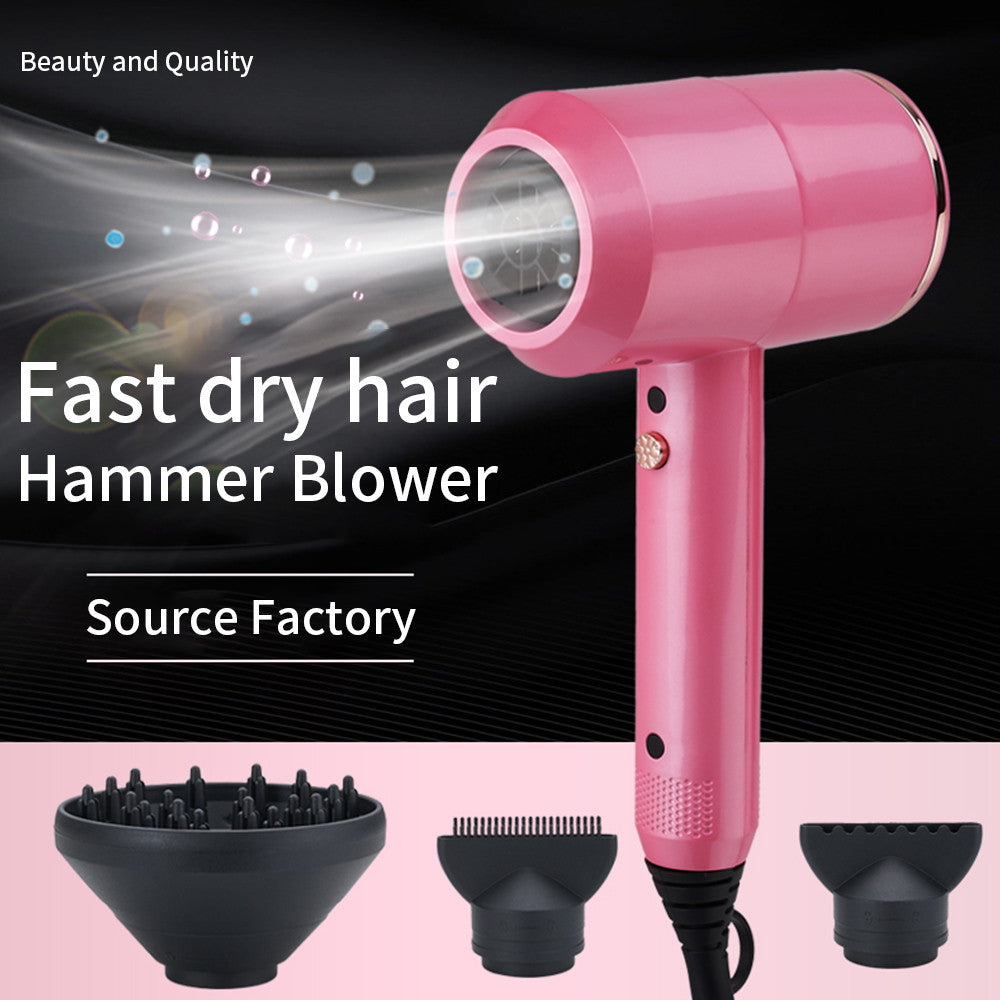 Professional High-Power Hair Dryer – 2000W Ionic Fast-Dry Hammer Design | 3-Speed Salon Styling Blow Dryer (Red)