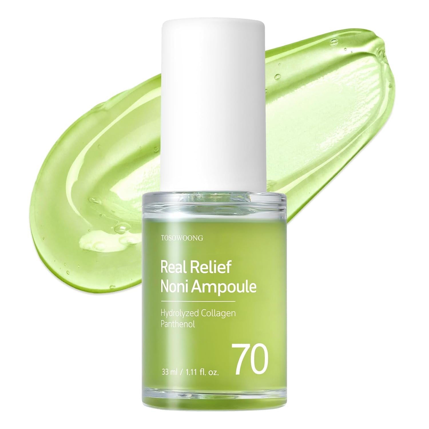 Real Relief Noni Ampoule, 701,518Ppm Noni Leaf Juice, Korean Skincare Calming Serum, Dark Spots & Fine Lines, Hydration, Moisturizing, anti Aging, Glass Skin Glow, 33Ml / 1.11 Fl. Oz.