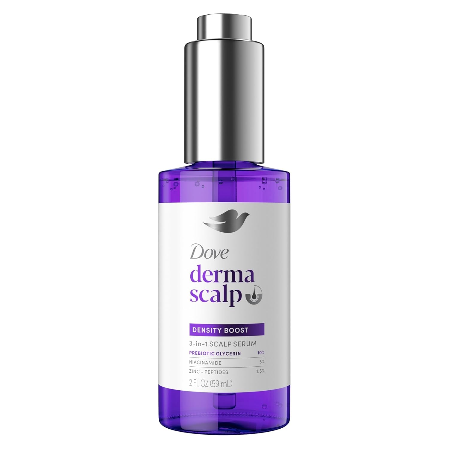 Derma Scalp Density Boost 3-In-1 Scalp Serum 1 Ct with Prebiotic Glycerin, Zinc + Peptides, and Niacinamide for Breakage and Hair Thinning 2 Oz