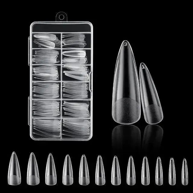 120Pcs Fake Nails American Capsule Gel X Coffin - Glam Global UK