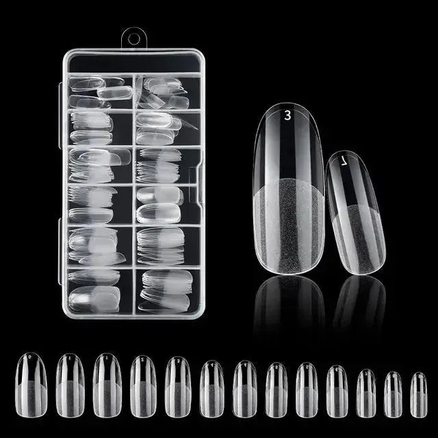 120Pcs Fake Nails American Capsule Gel X Coffin - Glam Global UK