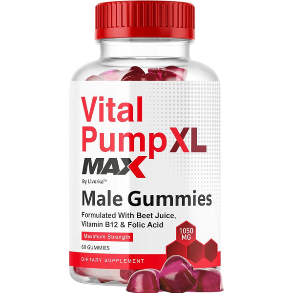 LIVORKA Vital Pump XL Max Male Gummies – 60 Gummies | Daily Energy, Vitality & Performance Support for Men – 1050mg Formula