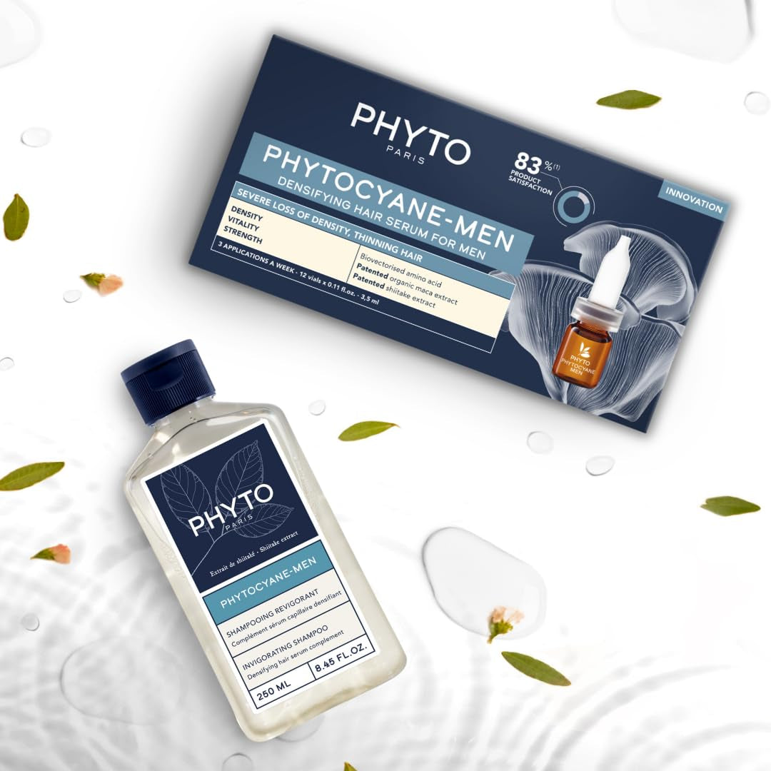 PHYTO PHYTOCYANE MEN Densifying Hair Serum – 12 Vials x 3.25ml | Hair Thinning & Density Treatment