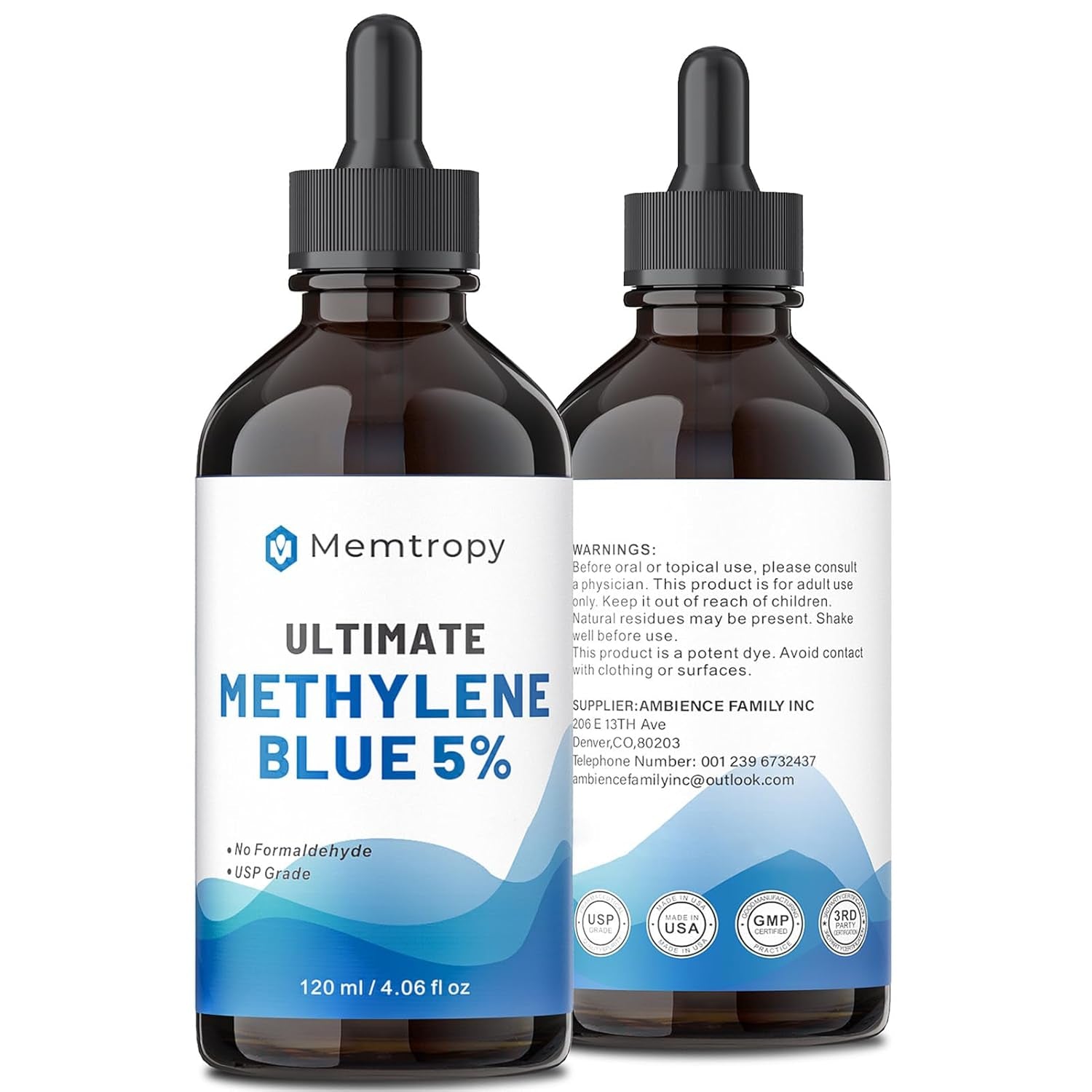 Memtropy Ultimate Methylene Blue 5% – 120ml | High-Potency Cellular Antioxidant & Mitochondrial Support