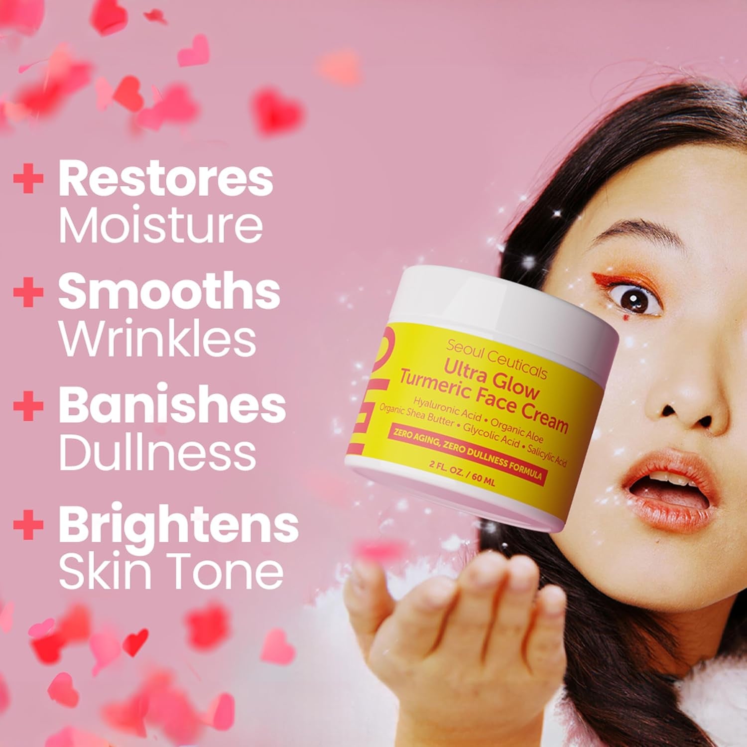 SeoulCeuticals Ultra Glow Turmeric Face Cream – 60ml | Brightening, Exfoliating & Hydrating Moisturiser for Radiant Skin