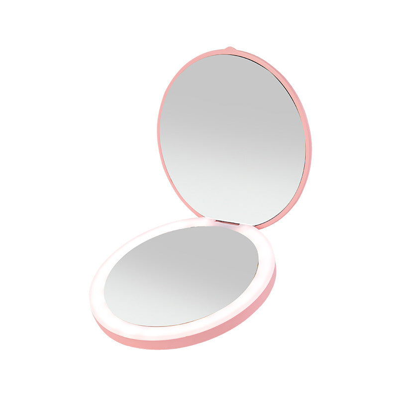 Mini Portable LED Light Makeup Mirror – Rechargeable Compact Beauty Mirror | 4 Colours