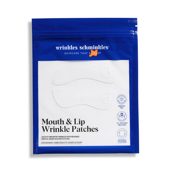 Wrinkles Schminkles Mouth & Lip Wrinkle Patches – 2 Packs | Reusable Silicone Patches for Smile Lines & Marionette Wrinkles