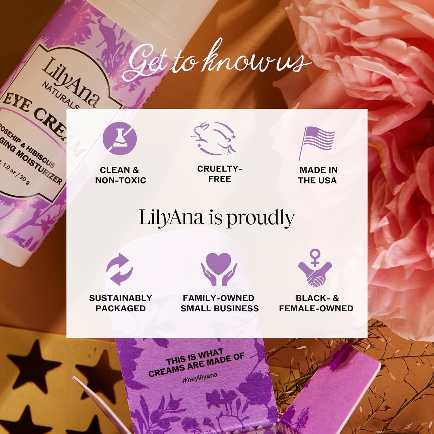 LilyAna Naturals Eye Cream – 48g | Hydrating Anti-Aging Treatment for Dark Circles, Puffiness & Fine Lines